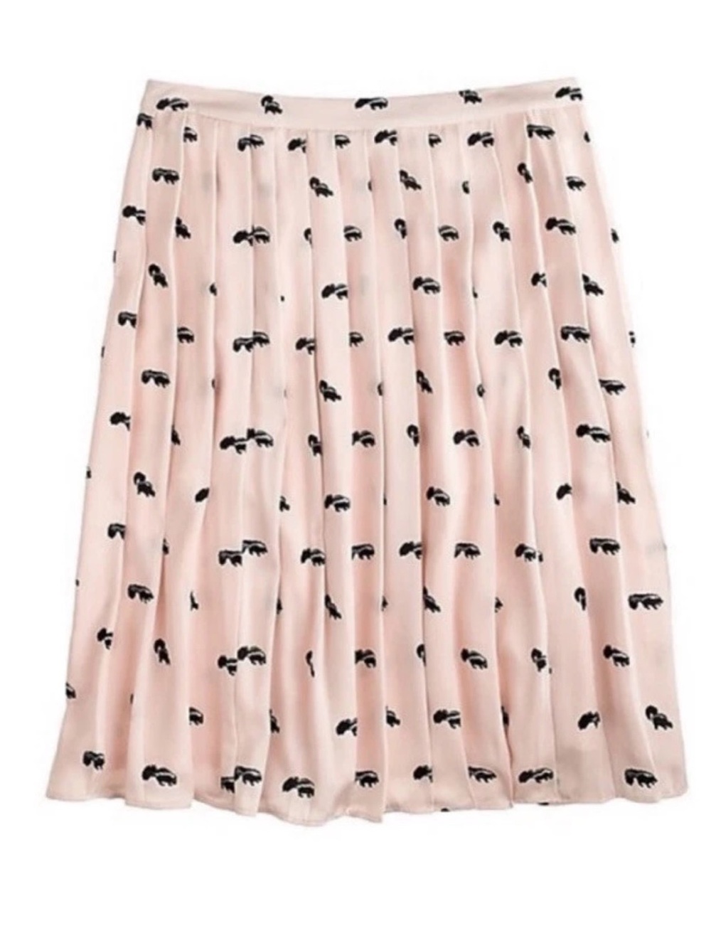 J CREW Skunk Pleated Skirt pink NWT